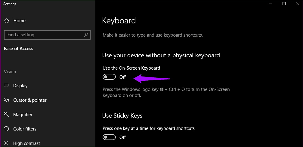 Disable On Screen Keyboard on Windows 10 4