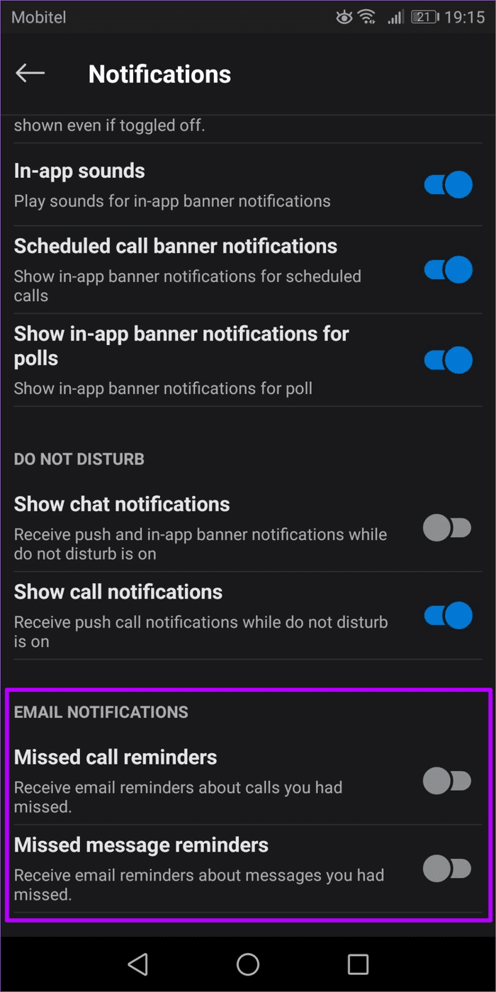 Disable Skype Email Notifications Desktop Mobile 6