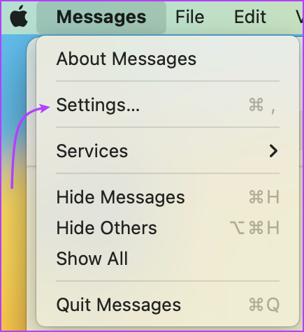 Go to Messages and click Settings