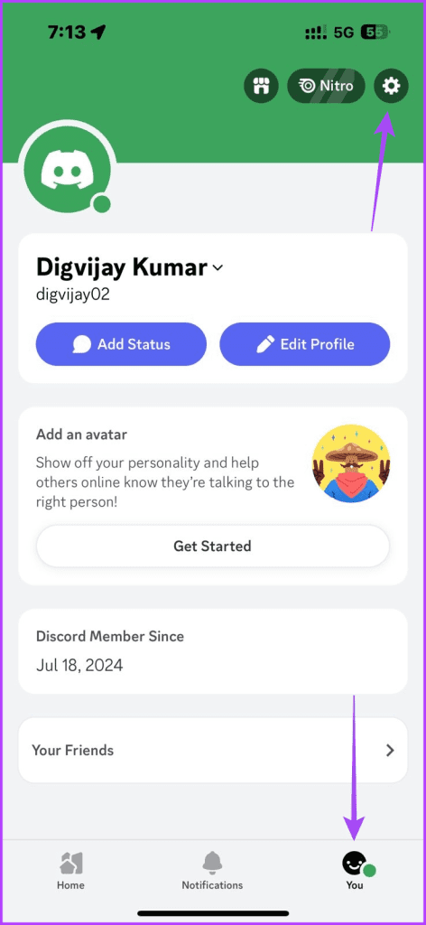 Discord Home Page on Mobile 1 - 1