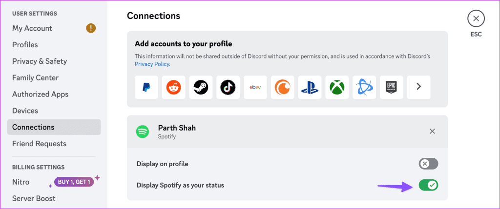 Discord Not Showing Spotify Status 11
