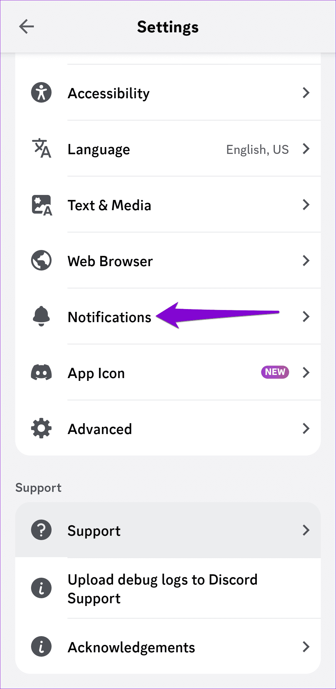 Discord Notification Settings on Mobile