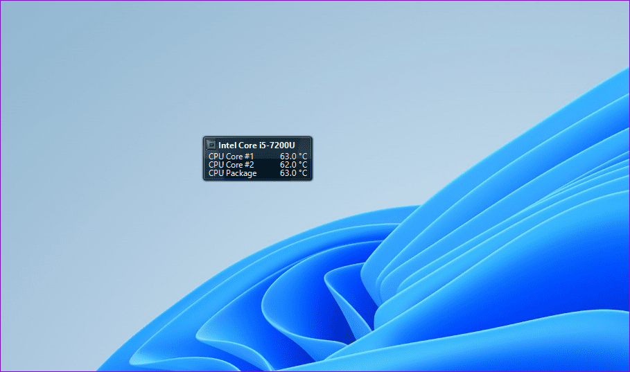 Display CPU Temprature on Windows Desktop