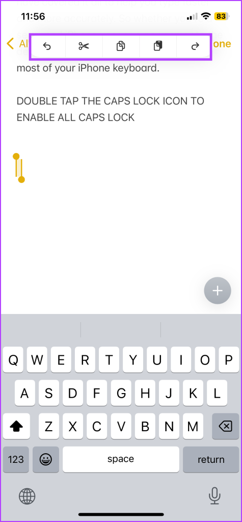 Undo and redo on iPhone with gestures 