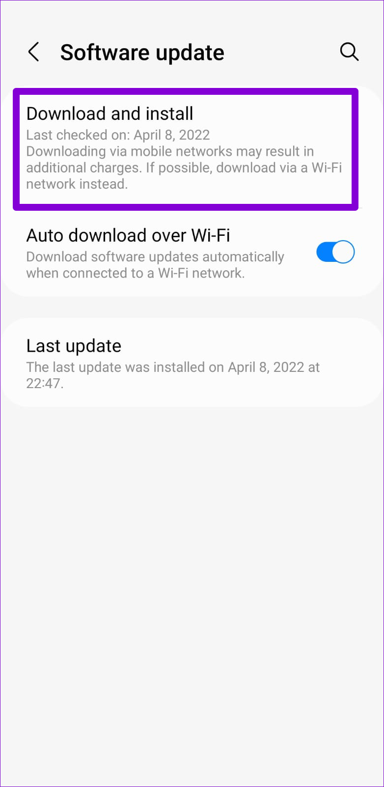 Download Software Updates on Android