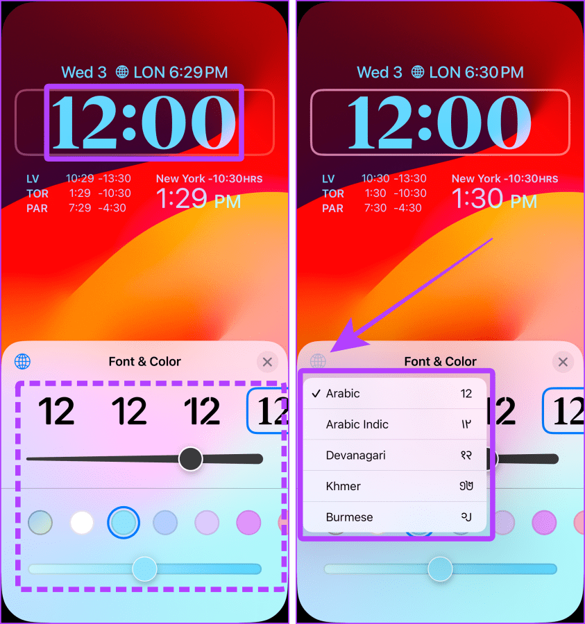 Edit Clock Style on iPhone