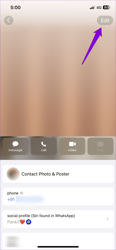 Edit Contact on iPhone 1