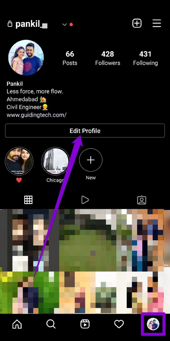 Edit Instagram Profile