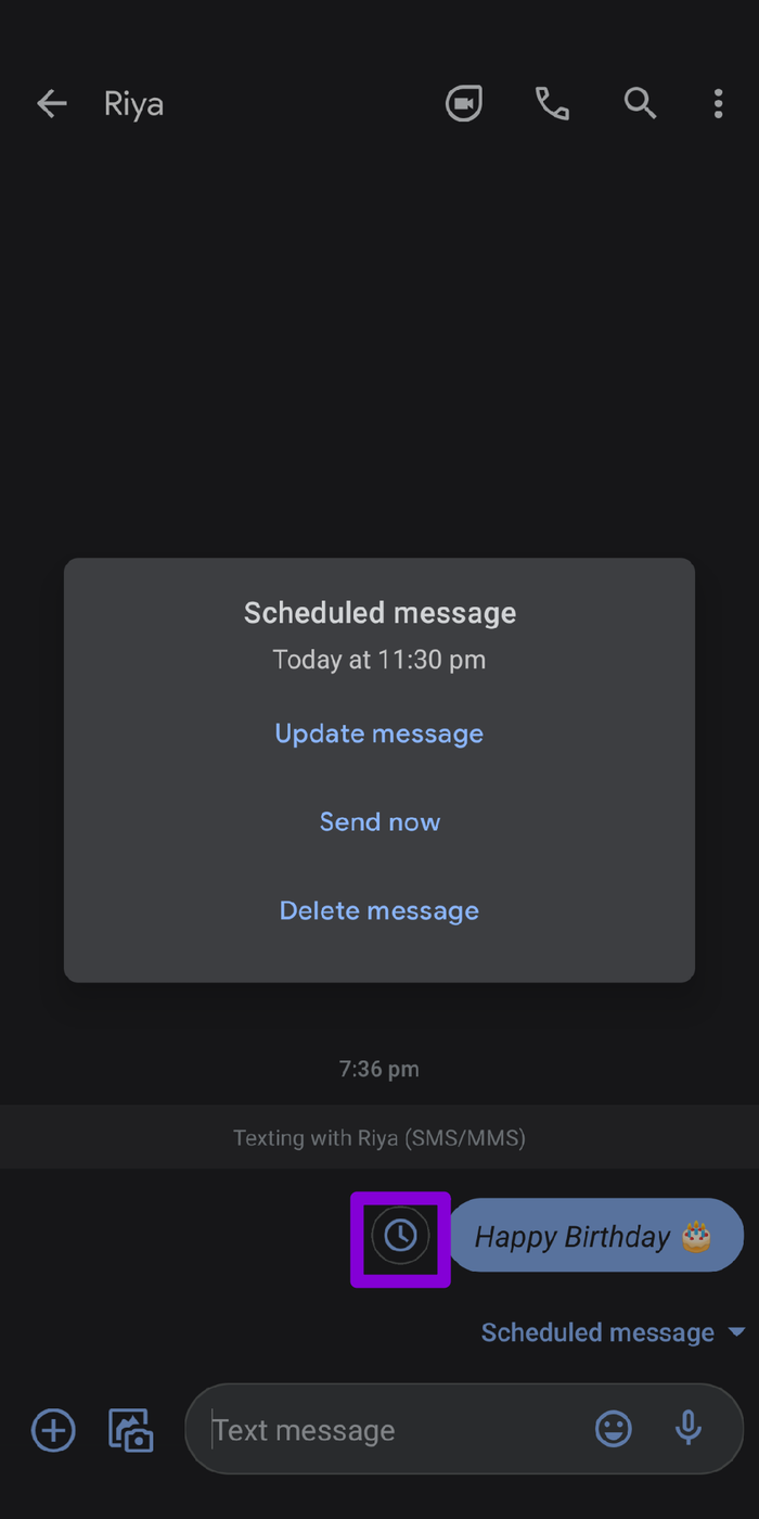 Edit Scheduled Message Android