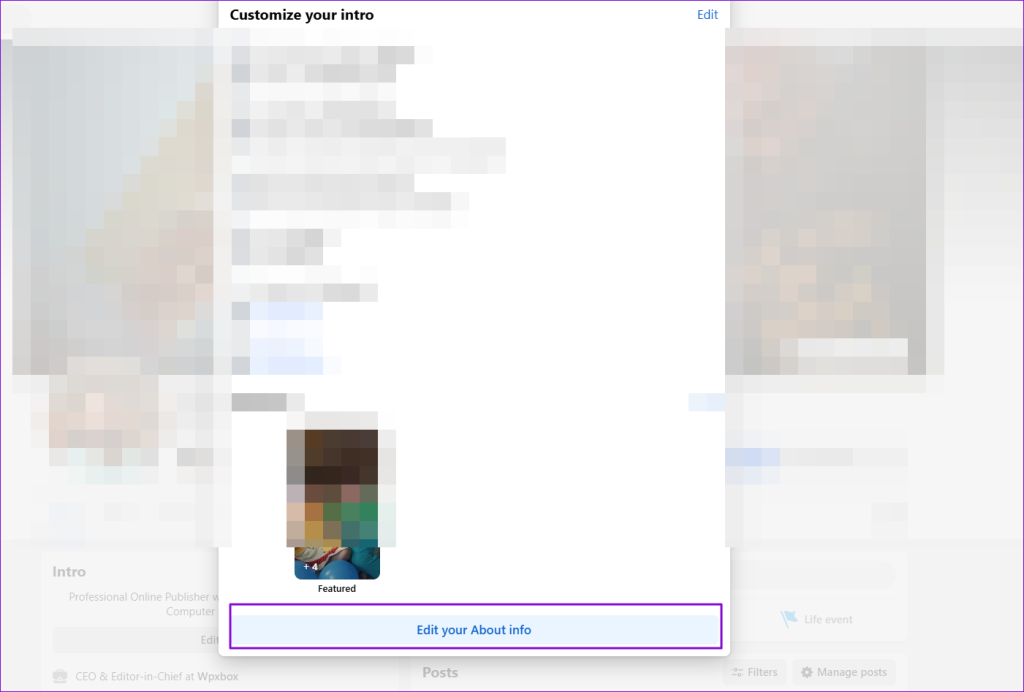 Edit Your About Info