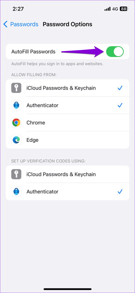 Enable AutoFill Password on iPhone