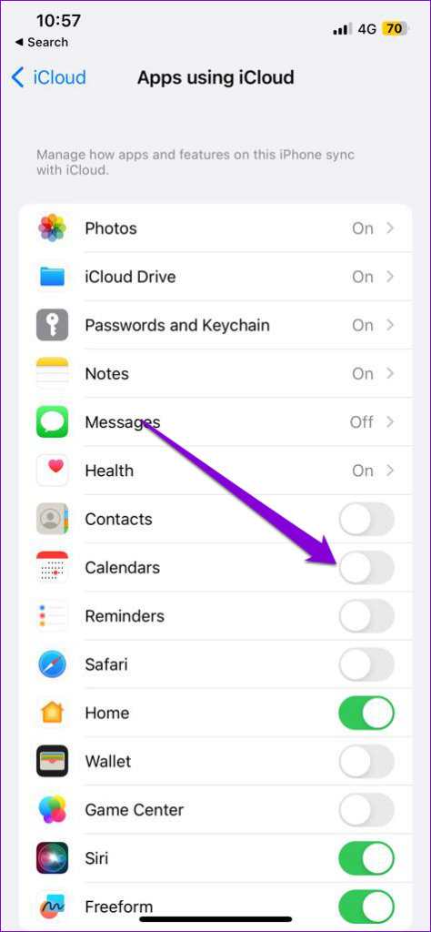 Enable Calendar Sync for iPhone