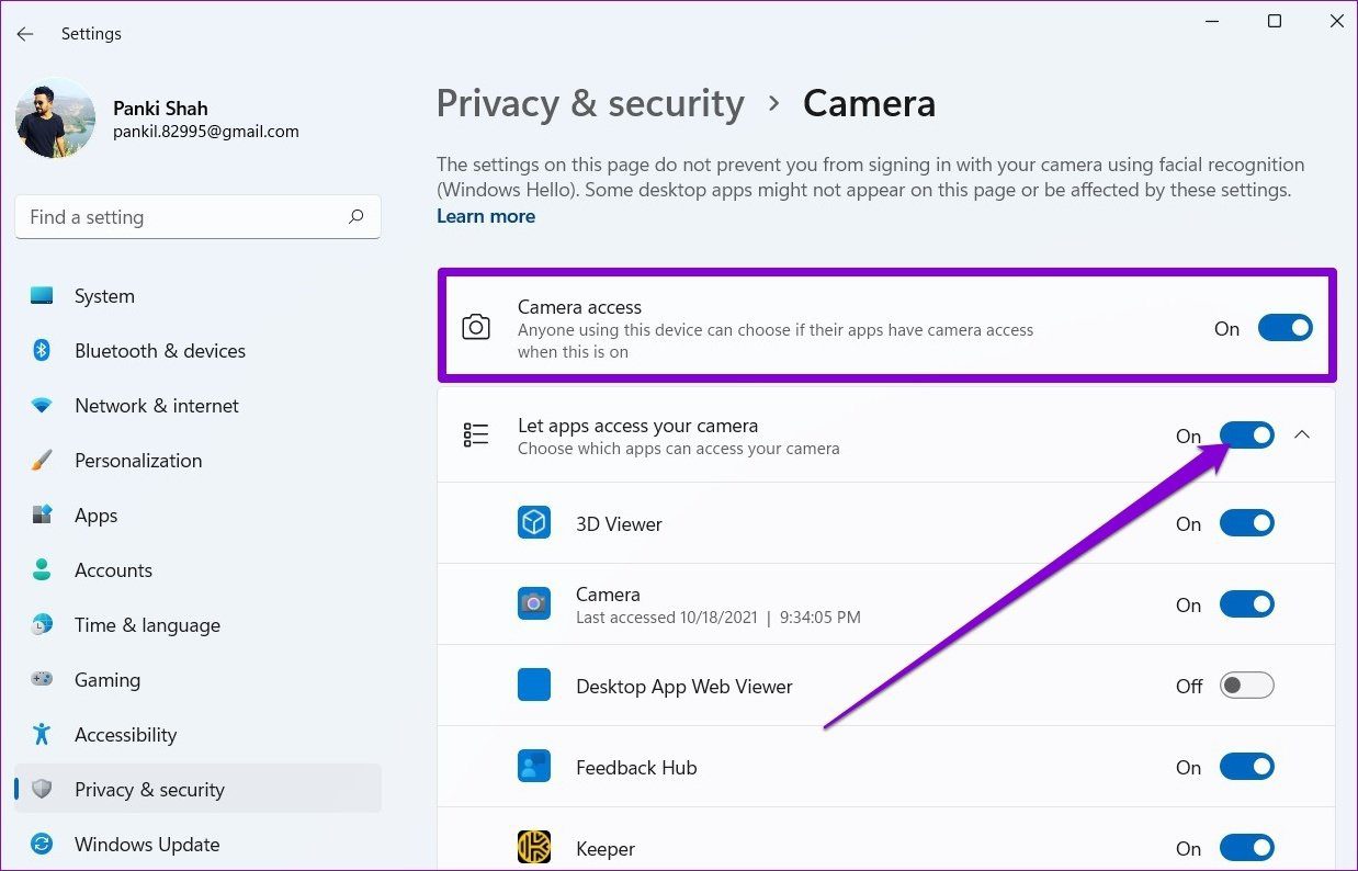 Enable Camera Permissions