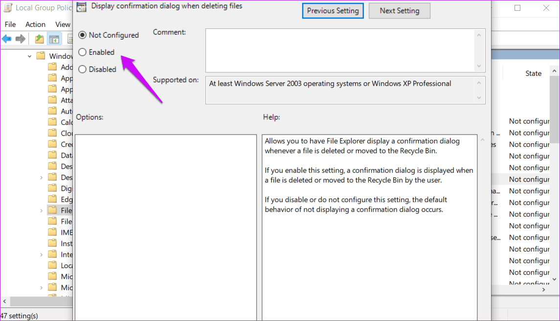 Enable Disable Confirm on Delete Files Pop up in Windows 10 5