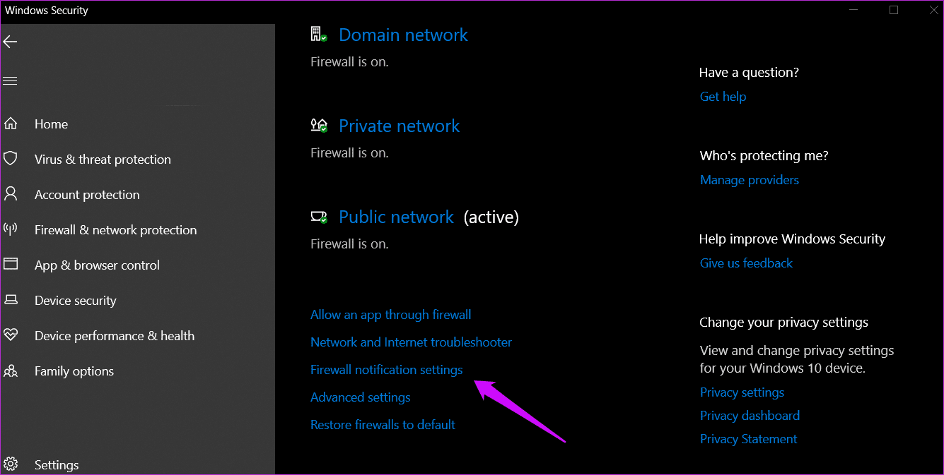 Enable Disable Windows 10 Firewall Notifications 3