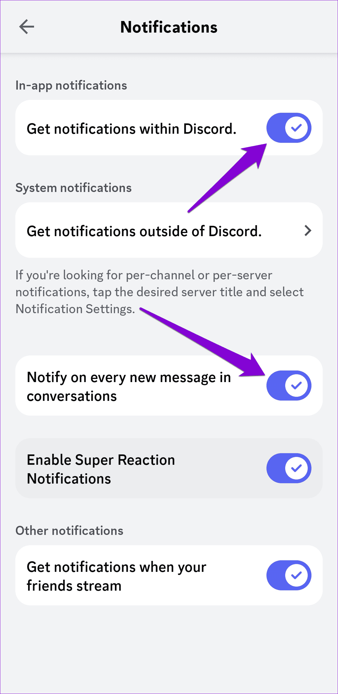 Enable Discord Notification on Mobile
