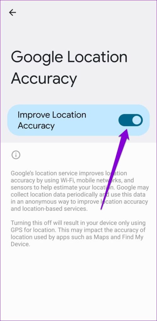 Enable Location Accuracy on Android