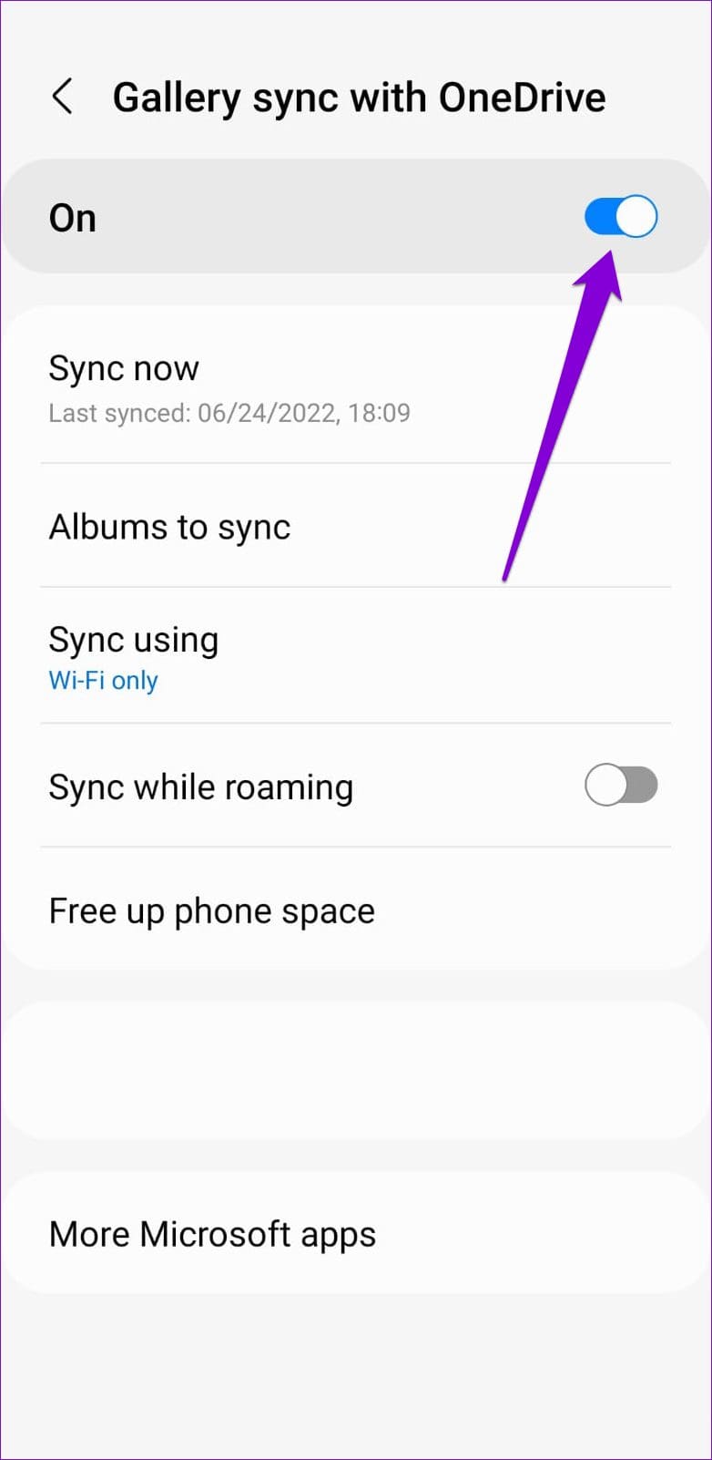 Enable OneDrive Sync in the Gallery App