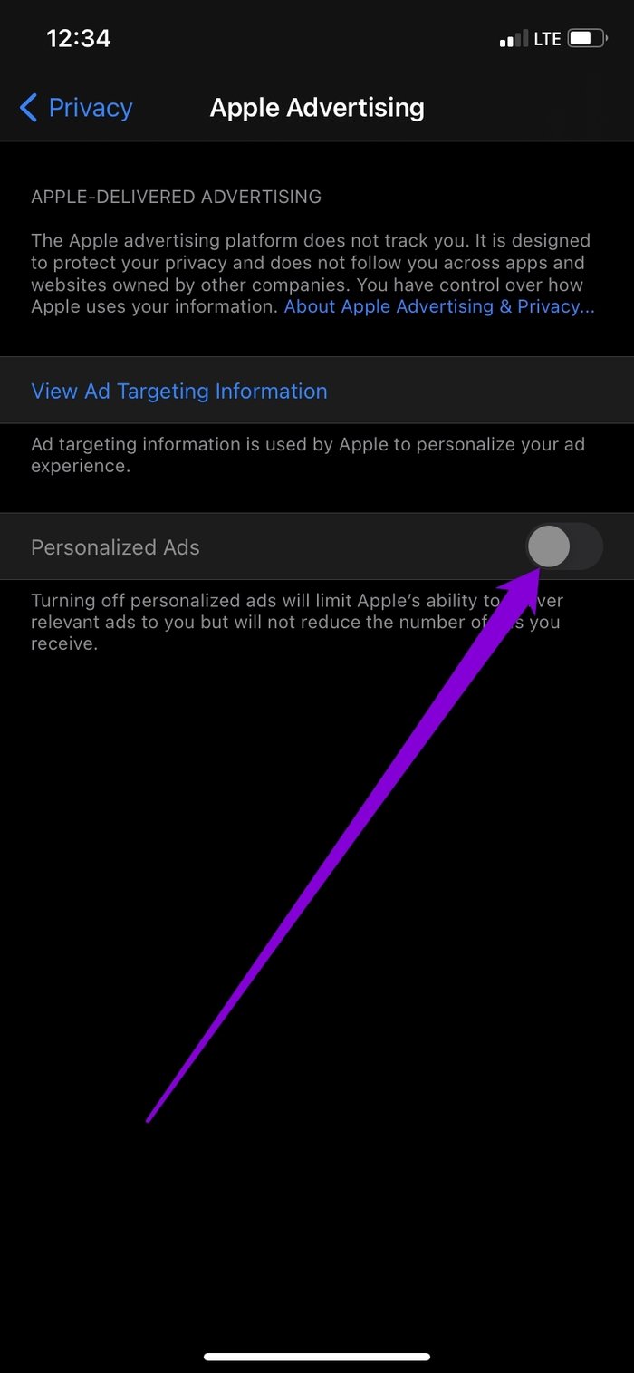 Enable Personalized Ads on i Phone