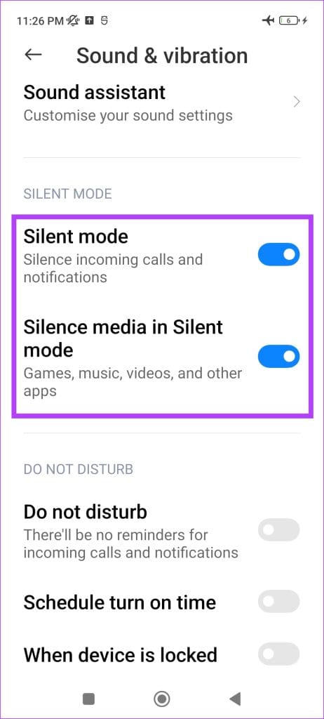 Enable Silent Mode