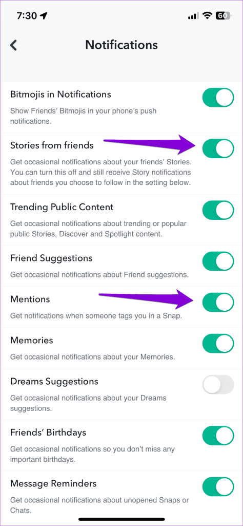 Enable Snapchat Notifications on iPhone