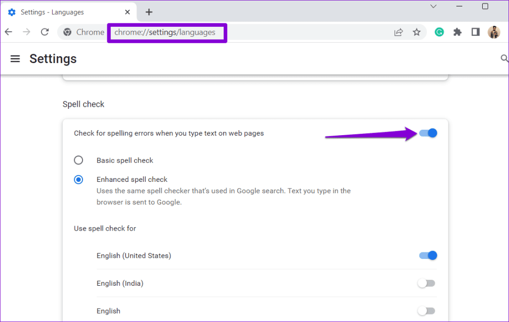 Enable Spell Check in Chrome