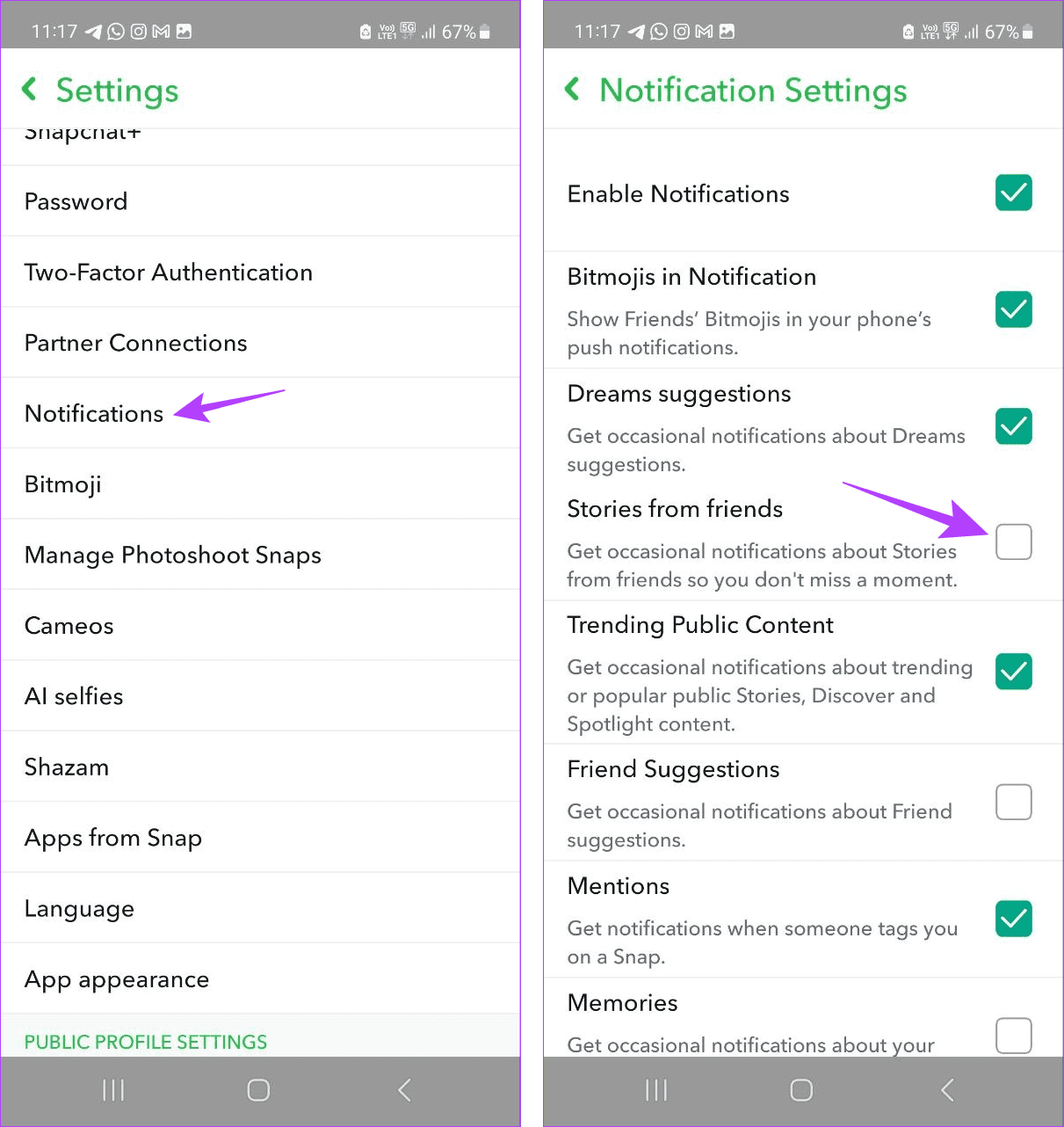 Enable Story notifications