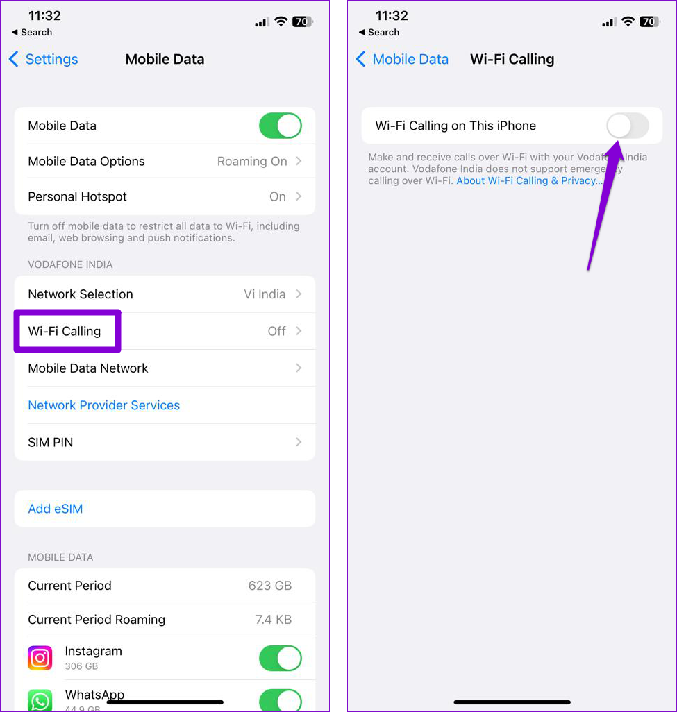 Enable Wi-Fi Calling on iPhone