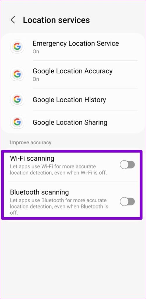Enable Wi-Fi and Bluetooth Scanning on Android