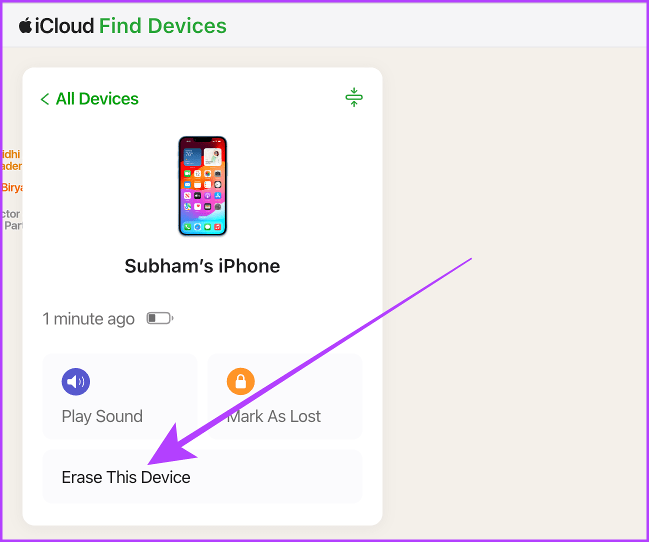 Erase your iPhone from Any Web Browser or PC