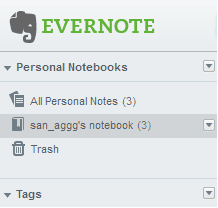 Evernote Notebooks List