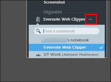 Evernote Web Clipper Notebook Choose