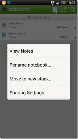 Evernote For Android Sharing 1