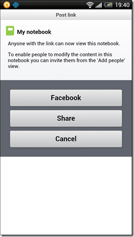 Evernote For Android Sharing 4