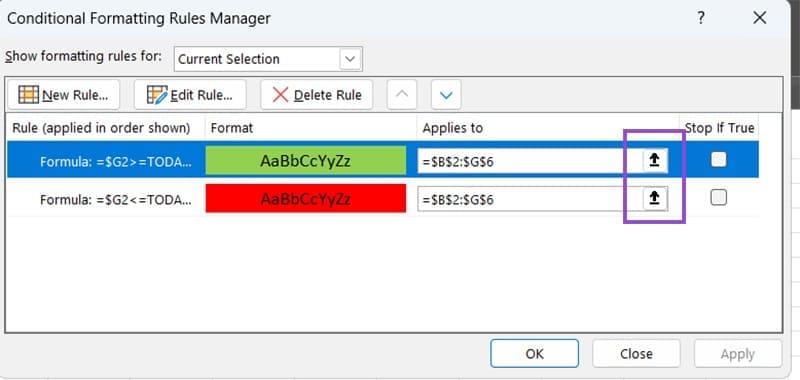 Excel How to Format a Whole Row Based on One Cell 5