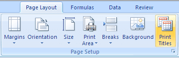 Excel Print Titles
