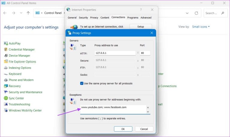 how to block all websites except one windows 10