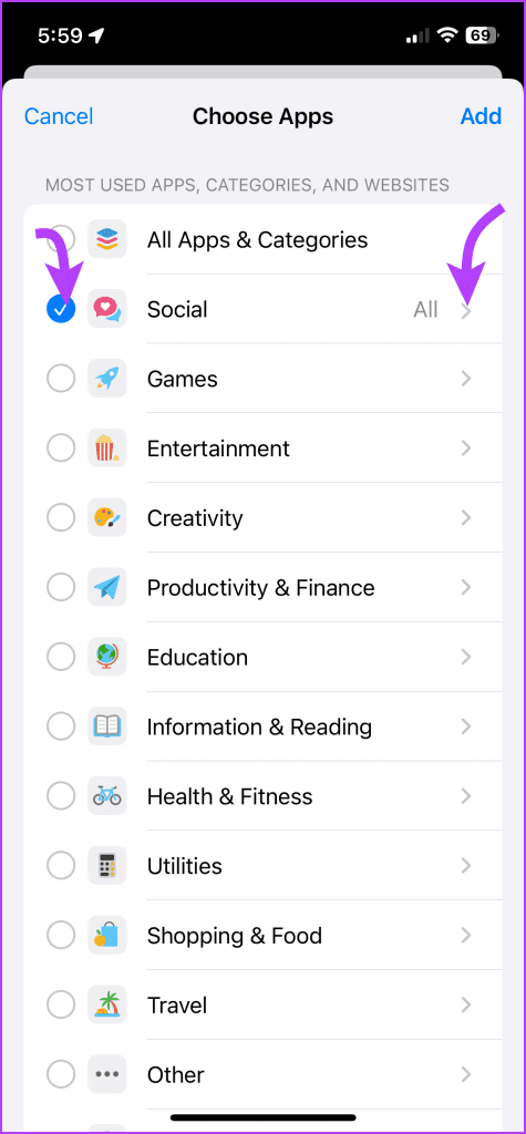Select app, except the one you want to exclude