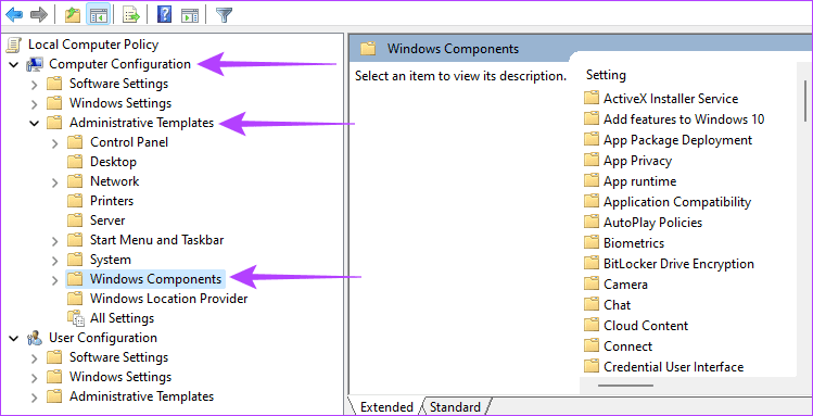 Expanding Windows components