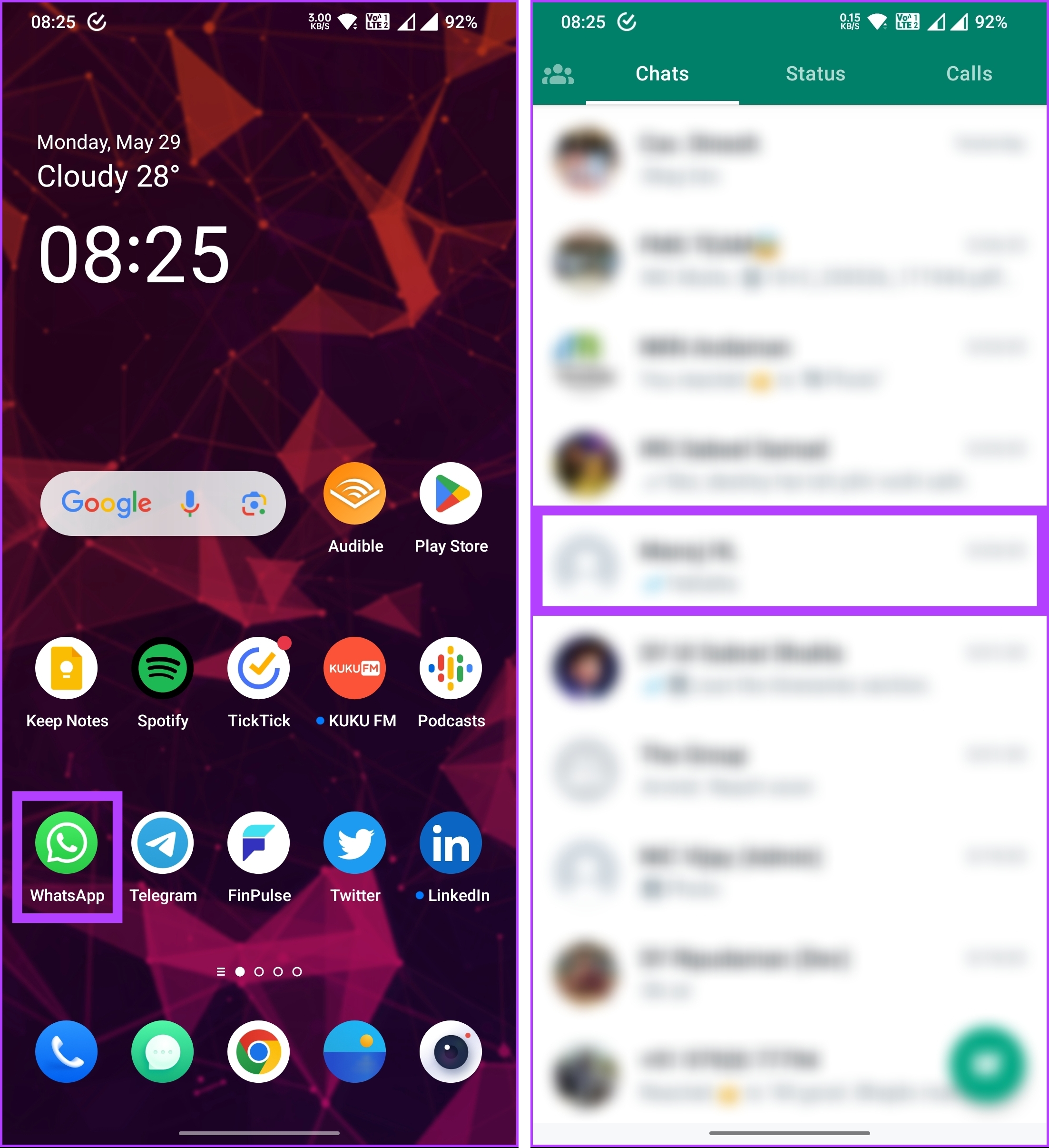 Launch WhatsApp on your Android device