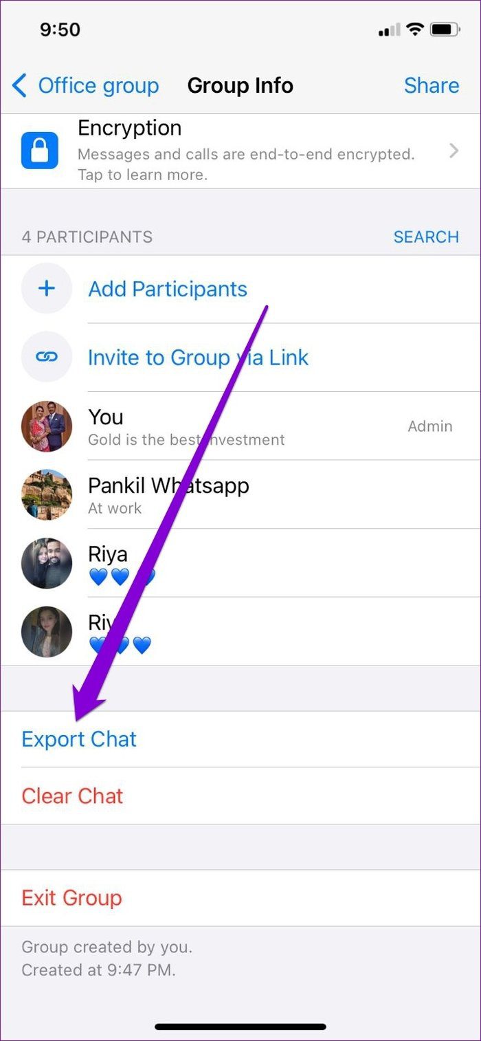 Export Whats App Group Chat