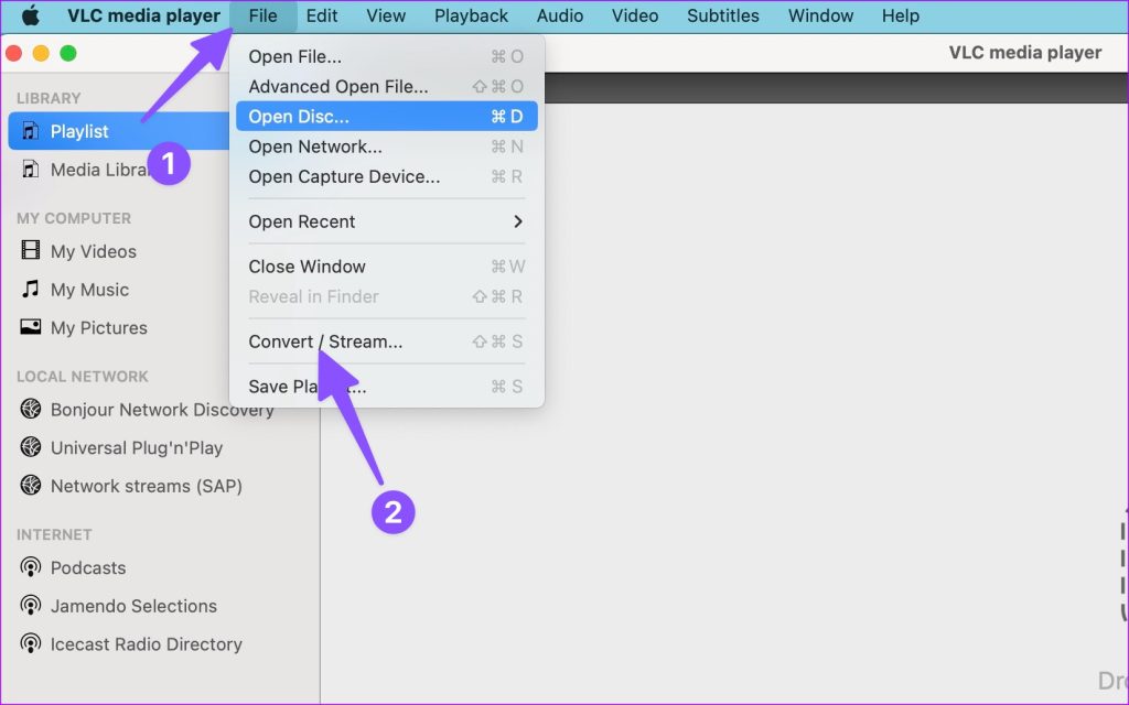 convert audio to video using VLC on Mac