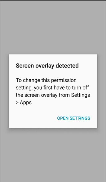 Fix Screen Overlay Error Android 8
