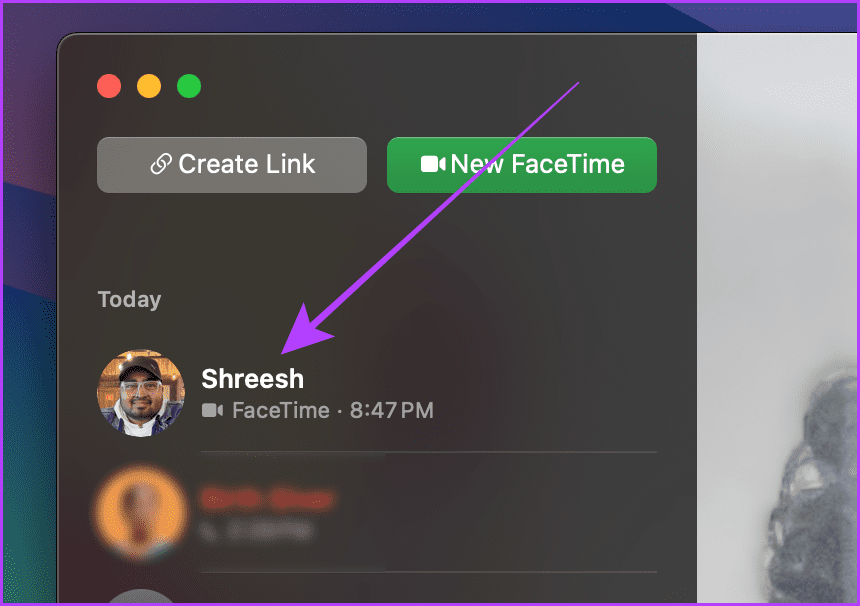 FaceTime App on Mac