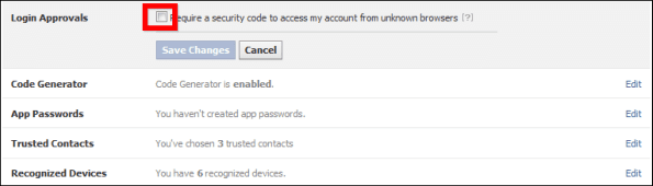Facebook Login Approvals Require For Unknown Browsers