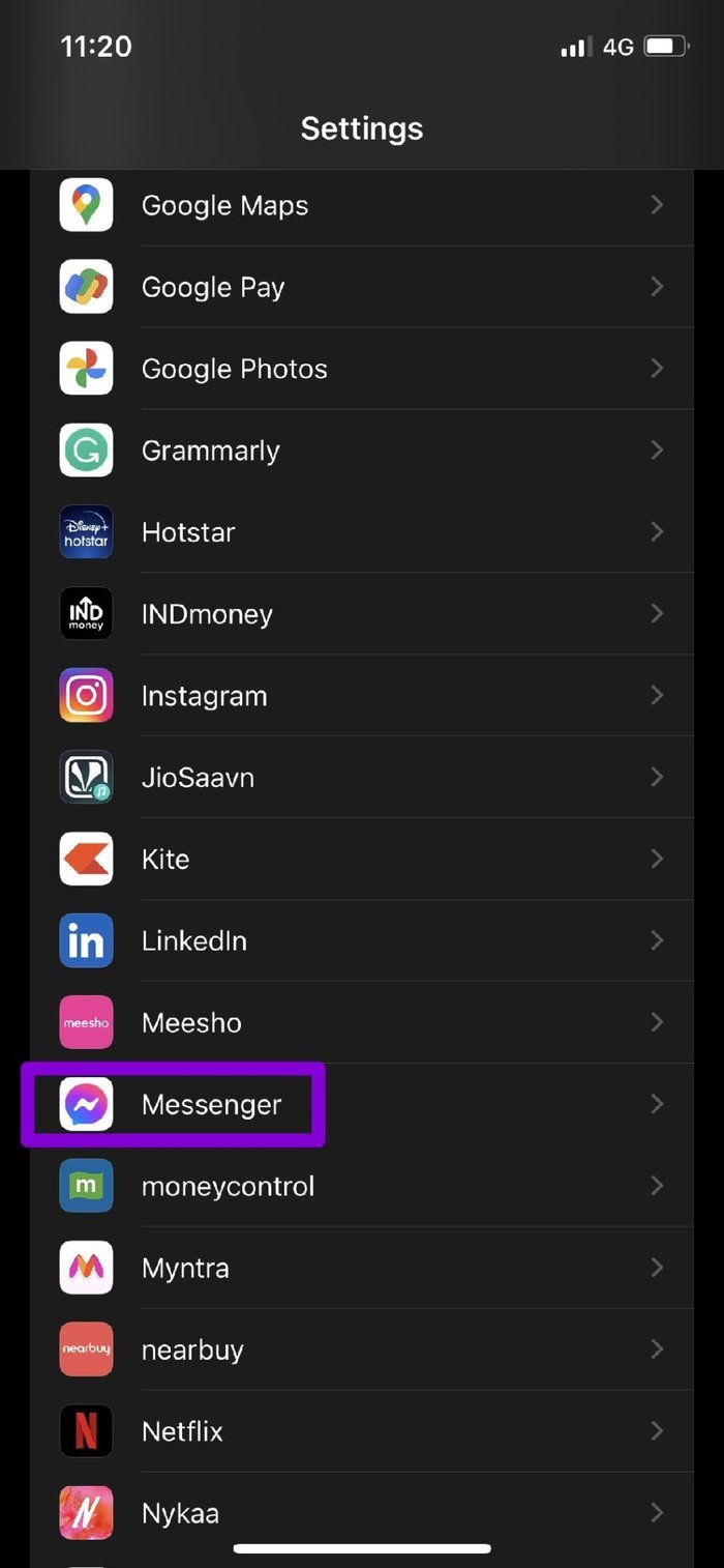 Facebook Messenger on i Phone
