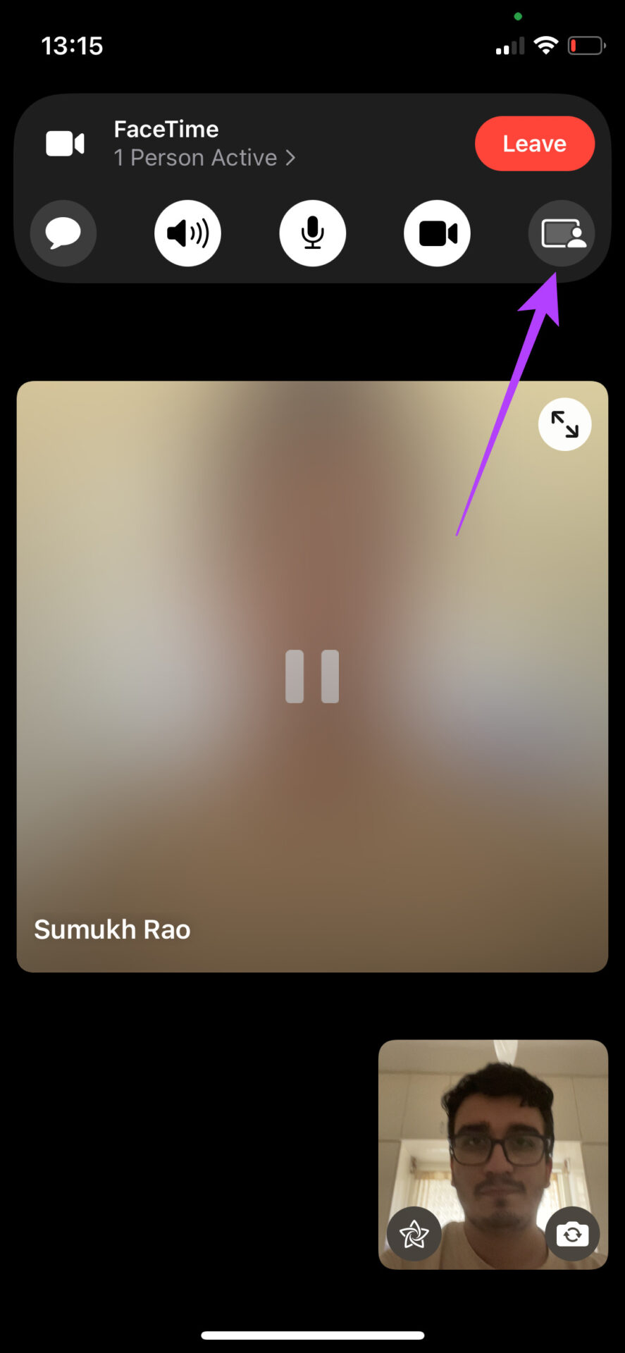 Share screen in FaceTime