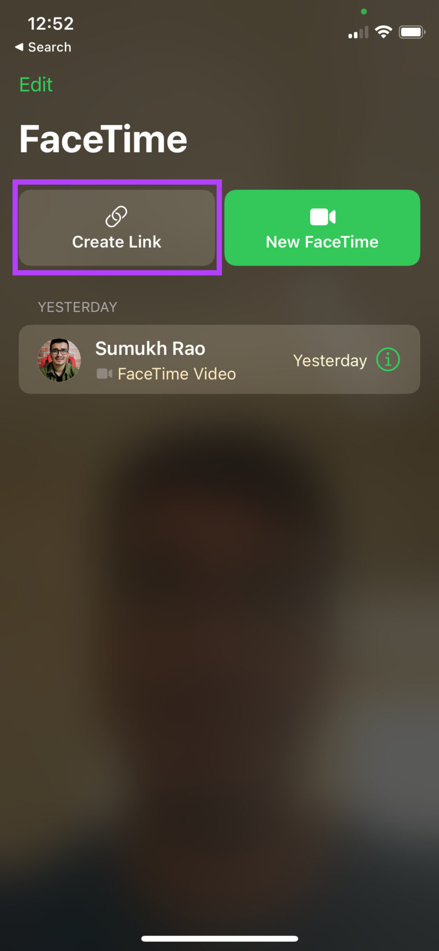 Create link for FaceTime call