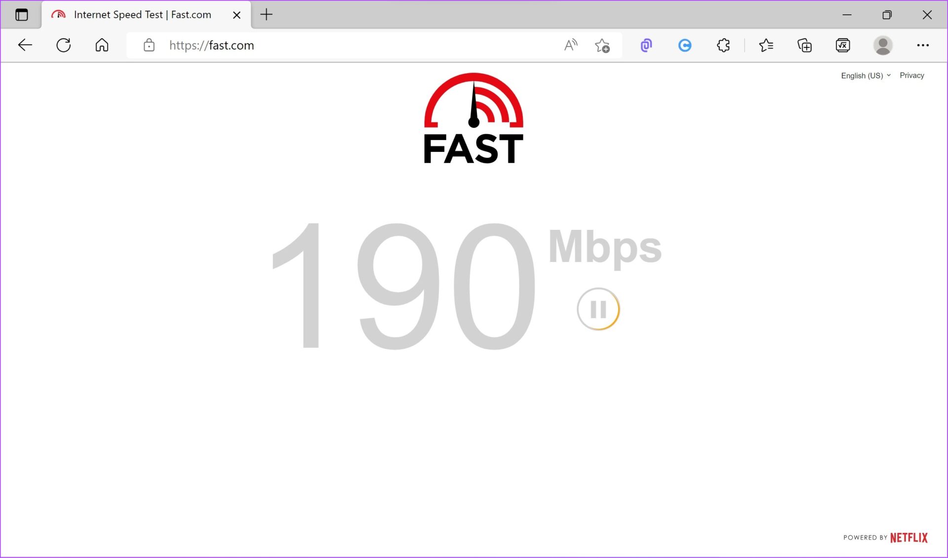 Fast.com Internet Speed ​​Test