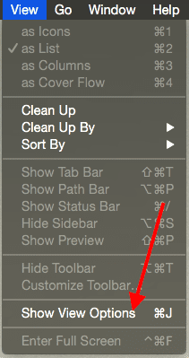 Finder Show View Options